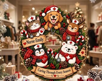 Christmas Teacher Door Sign Custom Classroom Decor Holiday Hanging Sign