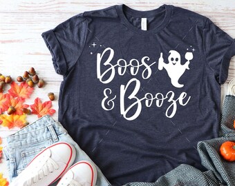 SVG Cutout Boos and Booze, Cutout File, Halloween Fall Home Decor, Halloween Clothing, Last Minute Fall Ideas