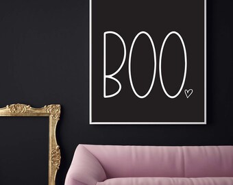 DIGITAL FILE, BOO! Print, Halloween Wall Decor