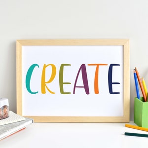 DIGITAL FILE, Create, Wall Decor Printable