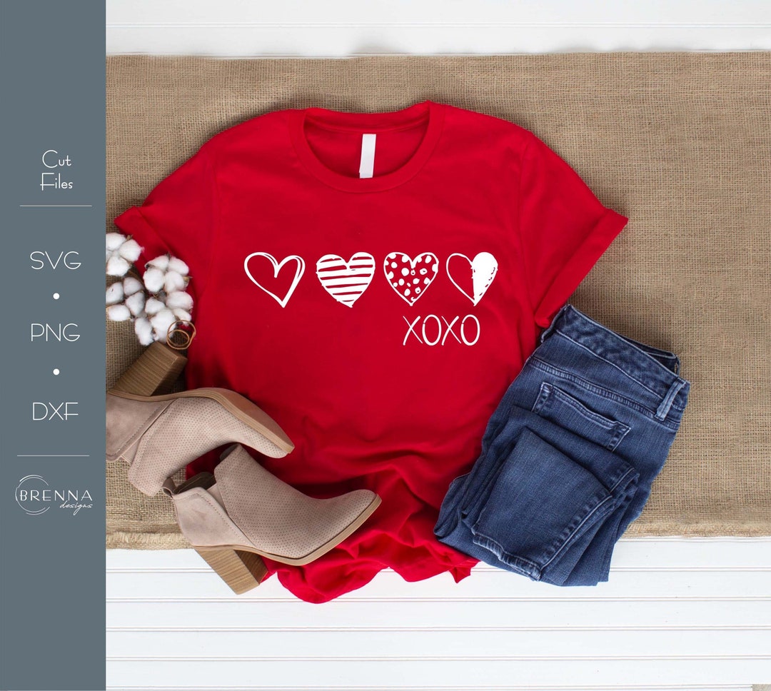 XOXO Hearts SVG | Valentines Day Svg | Black and White Hearts Bundle ...