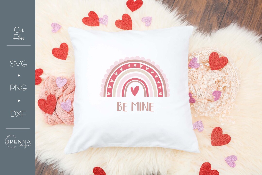 Be Mine Rainbow Hearts SVG | Valentines Day Svg | Rainbow Heart Svg ...