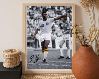 Pelé Soccer Legend Wall Art Printable | Brazil Football Icon Poster | Sports Room Decor