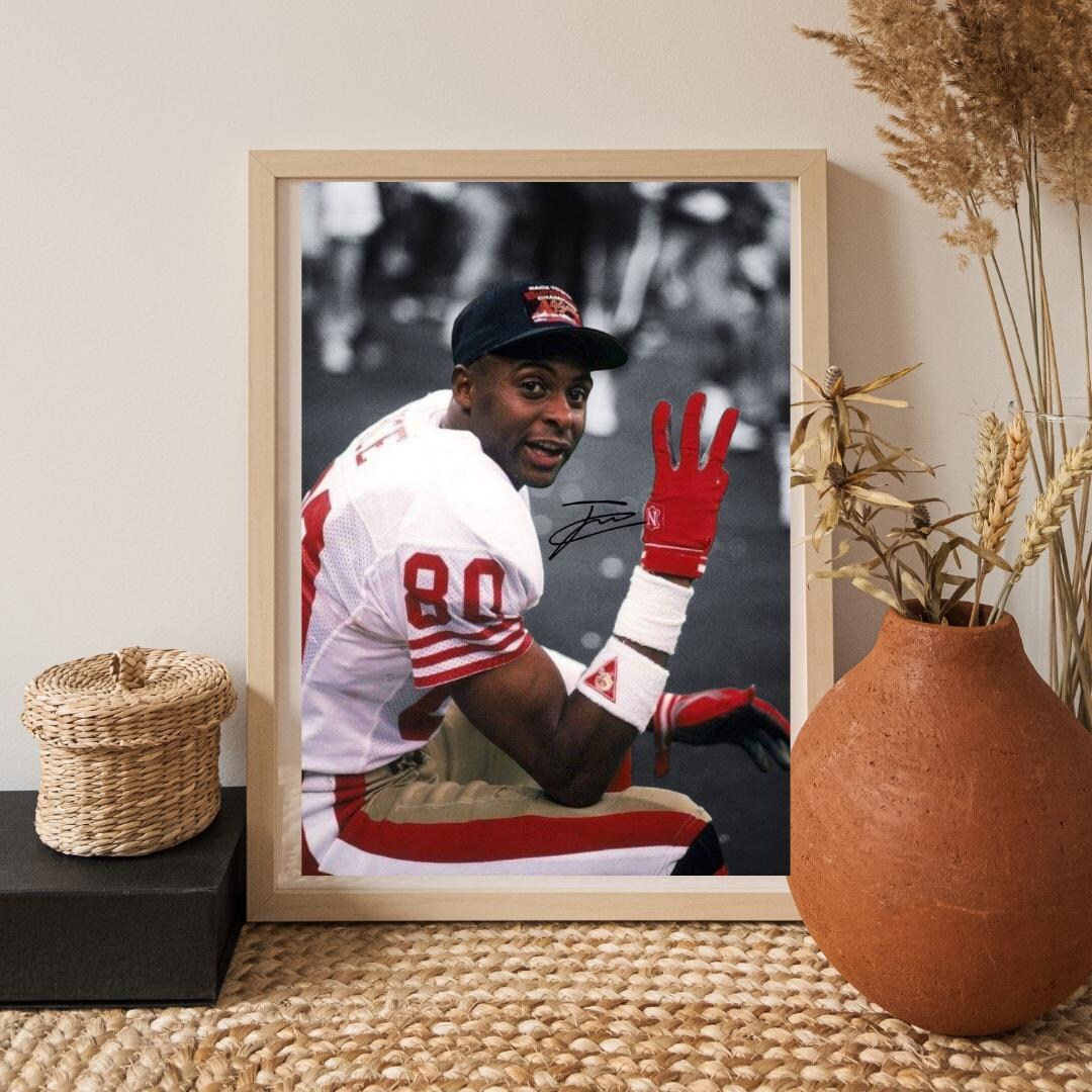 Jerry Rice Wall Art | NFL Legend Poster | Football Wall Decor Printable ...