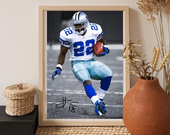 Emmitt Smith Wall Art | NFL Running Back Legend Poster | American Football Art | Sports Decor