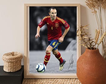 Andre Iniesta Fußball Kunst | FC Barcelona Legende Druck (Digitaler Download)