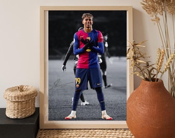 Lamine Yamal Football Wall Art Printable | Barcelona Young Star Poster | Soccer Decor