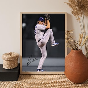 Clayton Kershaw Baseball Poster | MLB Dodgers Pitcher Wall Art | Sports Gift