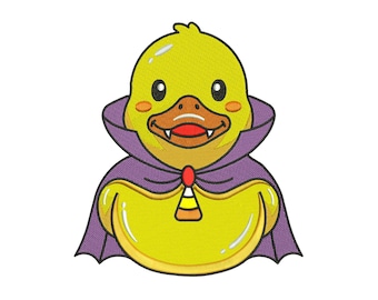 Halloween Vampire Duck Machine Embroidery Design, Cute Cartoon Spooky Season File, Instant Download DST EXP PES