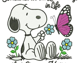 Sometimes It's the Little Things Snoopy Machine Embroidery Design - Inspirational Quote - Digital Instan Download.