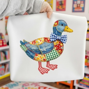 Patchwork Grandmacore Goose Png • Instant Download • Floral Retro Coquette Duck Png • Sublimation Design • Patchwork png.