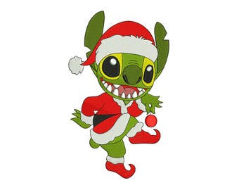 Grinch Santa Costume Funny Machine Embroidery Design, Cute Cartoon Christmas Holiday File, Instant Download DST EXP PES
