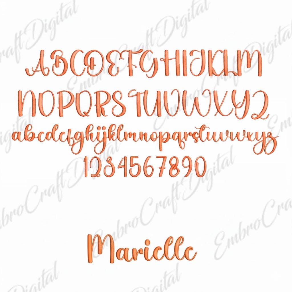 Cursive Ssf Modern Cursive Machine Embroidery Font - Modern Script Serif Alphabet ...