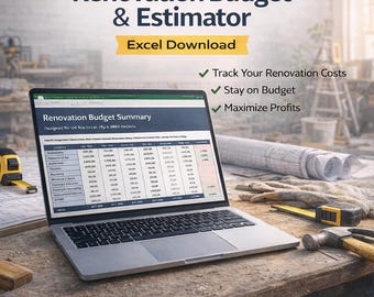 Renovation Budget Estimator Spreadsheet | Excel Cost Estimator for UK Property Refurbishment