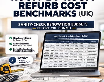 Room-by-Room Renovation Cost Spreadsheet | UK Home Improvement Budget Planner