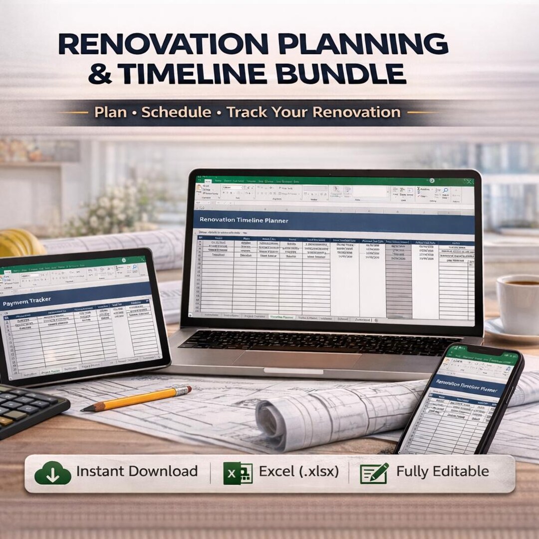 Renovation Planning & Timeline Pack | Renovation Timeline Planner ...