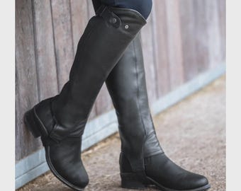 Classic Leather Riding Chaps Equestrian Half Chaps Black for Women Men Kids