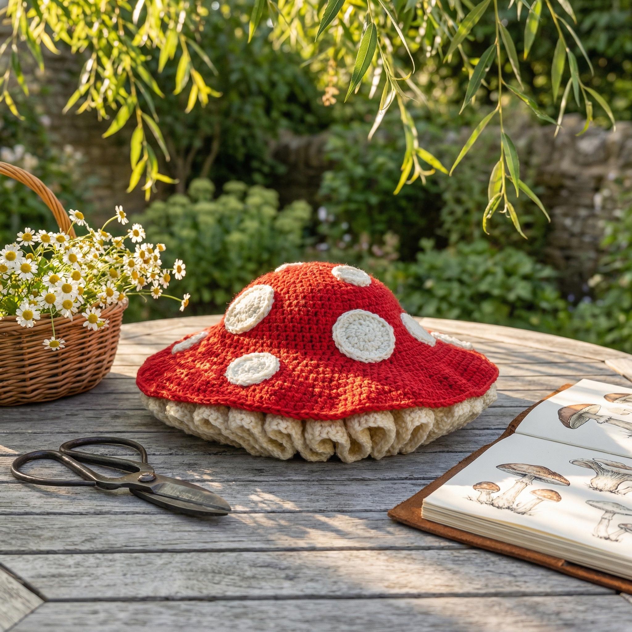 26 Mushroom Hat Crochet Patterns for Cottagecore, Fantasy, and Everyday Wear 8 Crochet Pattern Mushroom Hat