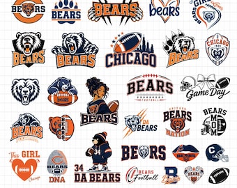 Bears Football svg, Vintage Chicago Football PNG, Retro Chicago Game Day svg, Bears Png, Chicago bear svg, Bears SVG Bundle, Bear Head