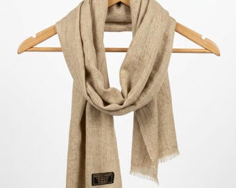 Handmade Cashmere Beige/Tan Natural scarf/shawl wrap