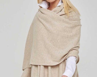 Cashmere Cream Thick Travel Handmade Natural scarf/shawl wrap