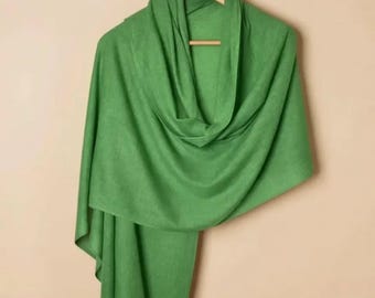Handmade Cashmere GREEN/OLIVE/SHAMROCK Natural Scarf/Wrap for Men and Women
