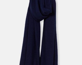 Cashmere Navy Blue Thick Travel Handmade Natural scarf/shawl wrap