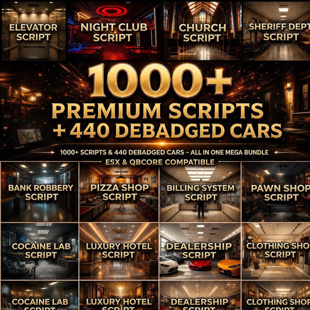 1000+fivem Script Pack |bonus Fivem 440+ Debadged Carpack|new Custom ...