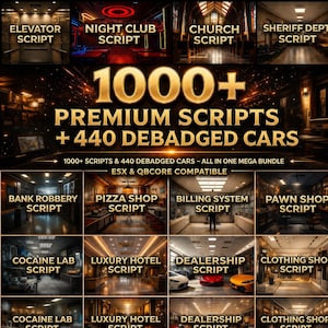 1000+ Script Pack  |440+ Debadged Carpack|New Custom Scripts|Qbcore Scripts| Esx Scripts| Highly Optimized
