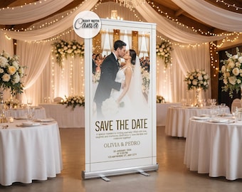 Editable Wedding Welcome Banner Template | Canva Retractable Sign (Digital Download)