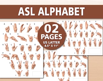 ASL Alphabet Printable | American Sign Language ABC Chart for Kids | Sign Language Learning Poster | Classroom & Homeschool PDF