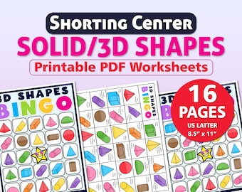 Shapes Bingo | 2D & 3D Geometry Game, Math Center (Instant Download)