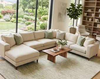 Sage Green Modern Luxury Hand Tufted Wool Rug - Abstract Textured Area Carpet for NYC Living Room, Bedroom & Office Decor - Custom Sizes