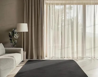 Enfärgad grå ullmatta | Handtuftad modern minimalistisk matta, heminredning i anpassad storlek