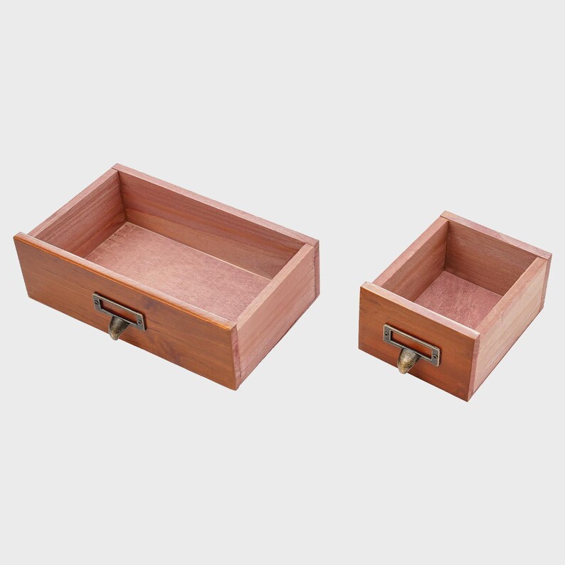 Vintage Wooden 6-drawer Storage Cabinet, Pine Wood Desktop Organizer ...