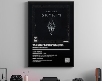 The Elder Scrolls V Skyrim-poster: gamekamerkunst, videogameprint
