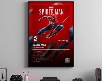 Spider-Man-poster: gamekamerkunst, videogameprint