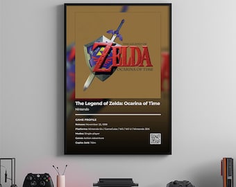 The Legend of Zelda Ocarina of Time-poster: gamekamerkunst, print videogame