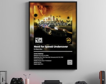 Undercover-poster Need For Speed: gamekamerkunst, print videogame