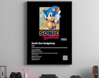 Sonic the Hedgehog-poster: gamekamerkunst, videogameprint