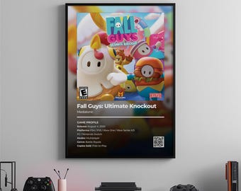 Fall Guys-poster: gamekamerkunst, videogameprint