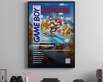 Super Mario Land-poster: gamekamerkunst, videogameprint
