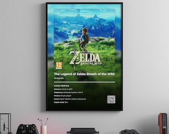 The Legend of Zelda Breath of the Wild-poster: gameroomkunst, videogameprint
