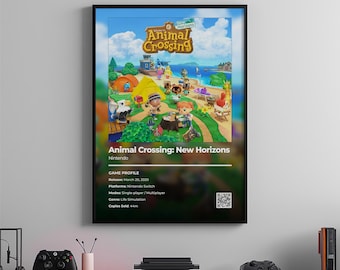 Animal Crossing New Horizons-poster: gamekamerkunst, videogameprint