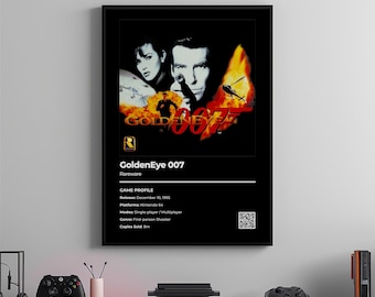 GoldenEye 007-poster: gamekamerkunst, videogameprint