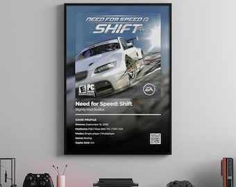 Need For Speed Shift-poster: gamekamerkunst, videogameprint