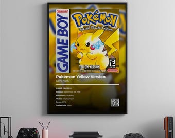 Pokemon gele poster poster: gameroomkunst, videogameprint