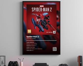 Spider-Man 2-poster: gamekamerkunst, videogameprint