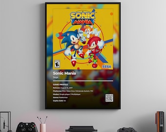 Sonic Mania-poster: gamekamerkunst, videogameprint