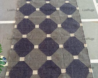 Handmade Kilim Dhurrie Rug Handmade Wool Rug Traditional Indian Kilim Rug Area Rug Vintage Carpet for Kitchen High Traffic Area 8x10 10x14